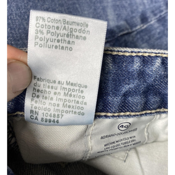 AG Jeans Womens 30R Blue Sloughy Slim Ex Boyfriend Slim Contour 360 Whiskering - Picture 11 of 13